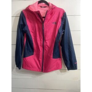 The North Face Dryvent Rain Jacket Girls Size XL Pink/Navy Blue/Light Pink
